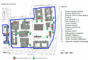 Go to the map of the Ochota Campus.